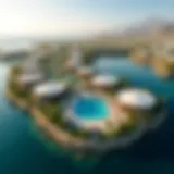 Stunning aerial view of Damac Lagoons Marbella showcasing its luxurious design