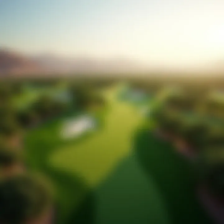 Stunning aerial view of Arabian Ranches Golf Club showcasing the lush greens and pristine layout