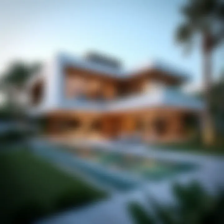 Stunning exterior view of a luxury villa in Damac Hills