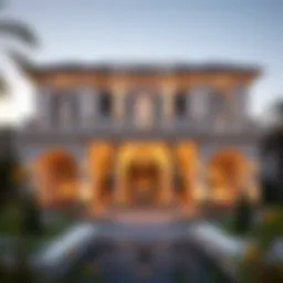 Luxurious exterior view of a six-bedroom villa in Dubai