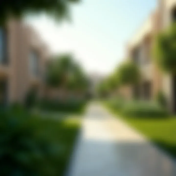 Lush green community spaces surrounding Maya Townhouses