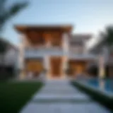 Luxurious villa exterior in Meydan