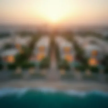 Prime Location Advantage of Rukan Villas Aerial view of the prime location of Rukan Villas in Dubai