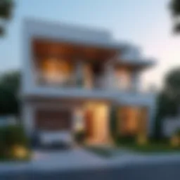 Exterior view of a luxurious townhouse in Serena