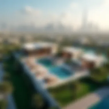 Aerial view of Dubai's skyline showcasing luxury villas