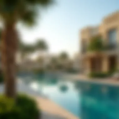 Outdoor Amenities and Landscaping of Nad Al Sheba Private Club Stunning view of the outdoor amenities and lush landscaping at the club