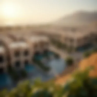 Aerial view of Naseem Townhouses within the Dubai landscape