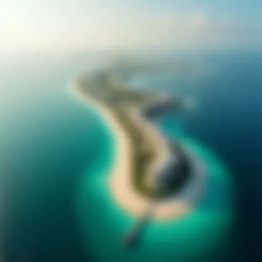 Aerial view of Palm Jumeirah showcasing luxury villas and pristine coastline